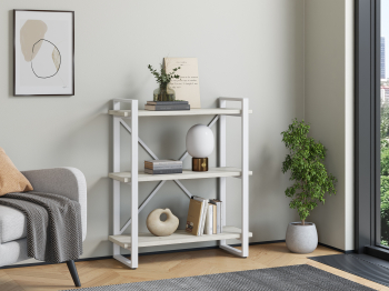 Стеллаж Айсберг Лофт 80х102-2 белый