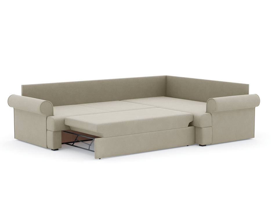 Диваны угловые в гостиную, Диван-кровать угловой Мирта дельфин, велюр