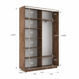 Шкаф-купе Экспресс 2-х дверный Фотопечать Шары Стекла 160х45х220