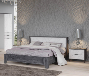 Тумба прикроватная Шаде ТП-2901, черный ясень, санторини белый