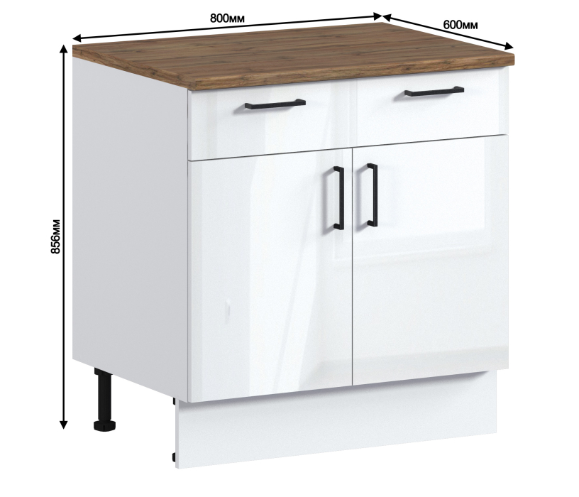 Напольные, Берн стол 1 ящ, 2 дв, 80х86 см