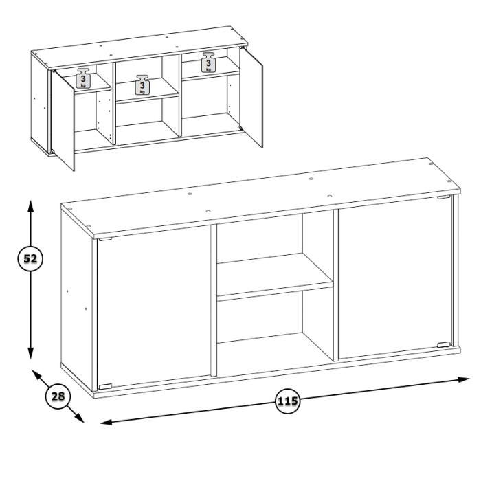 Настенные полки, Шкаф навесной Бостон 10.51