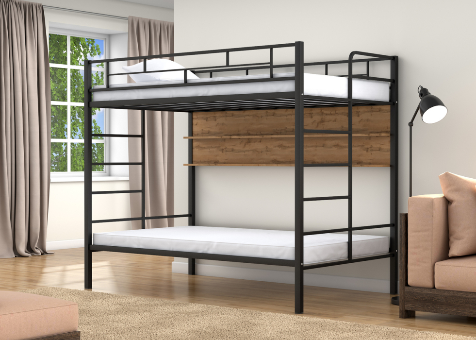 Для подростков, Двухъярусная кровать Валенсия 120 Твист полка дуб ватан