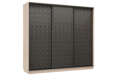 Шкафы-купе 3-х дверные, Шкаф-купе Премьер 34 (01РЧ;01РЧ;01РЧ) фасады ромб чёрный/трёхдверный/Профиль чёрный муар