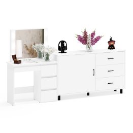 Столик косметический с подсветкой Сура и тумба-комод 122-1504