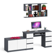 Домашние кабинеты, Стол компьютерный Мори МС-2 с верхней полкой и тумбой МА900.1