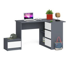 Угловой компьютерный стол Мори МС-16 правый с тумбой ТМП400