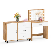 Туалетные столики, Косметический стол с подсветкой и выдвижным ящиком СТ-4 и комод 122-1204