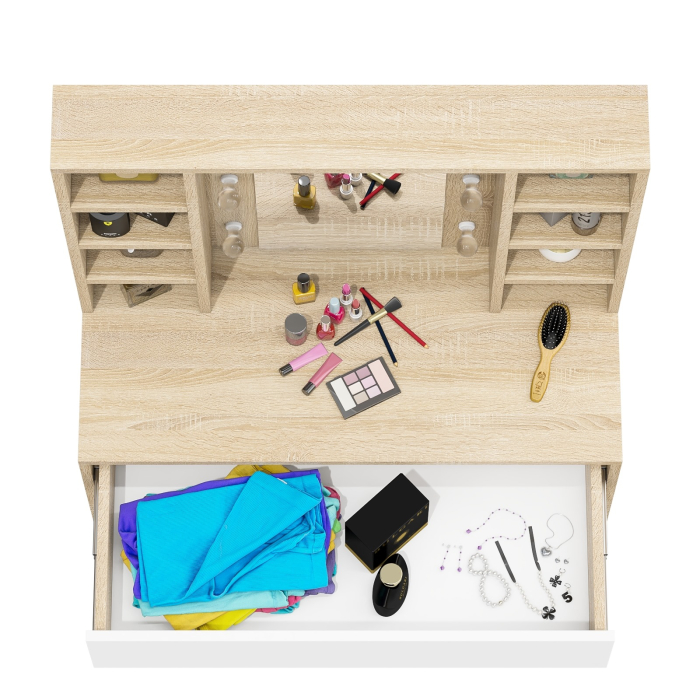 С зеркалом, Косметический стол с подсветкой 115