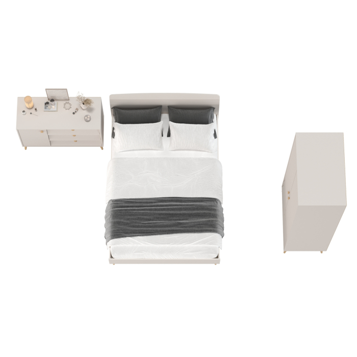 Спальные гарнитуры, Спальня Афина Сп-04 кровать 1400 с комодом и 2-х дверным шкафом для одежды