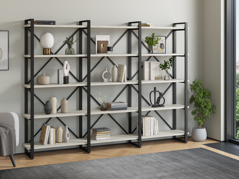 Стеллажи, Стеллаж Айсберг Лофт 240х182-4 черный