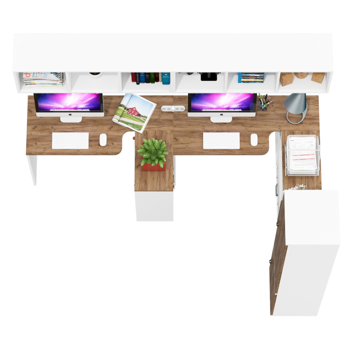 Домашние кабинеты, Корпусная мебель в домашний кабинет для двоих Лидер-8 № 33