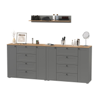 Прихожие, Остин открытая полка и два комода с дверками и ящиками