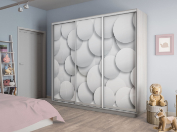 Шкаф-купе Экспресс 3-х дверный Фотопечать Шары Стекла 210х45х240