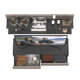 Две открытых полочки с тумбой для аппаратуры Сидней