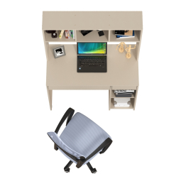 Стол компьютерный Mobi Комфорт 12.77F с серым креслом 103