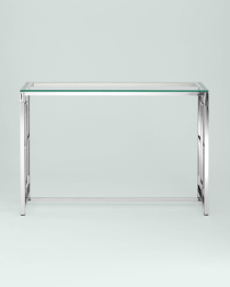 Консоль БРУКЛИН 115х30 (Прозрачное стекло/Сталь серебро)