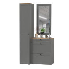 Шкаф-пенал с обувницей и зеркалом Остин