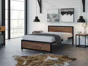 Кровать Титан Лофт 120 без ящиков (черный)