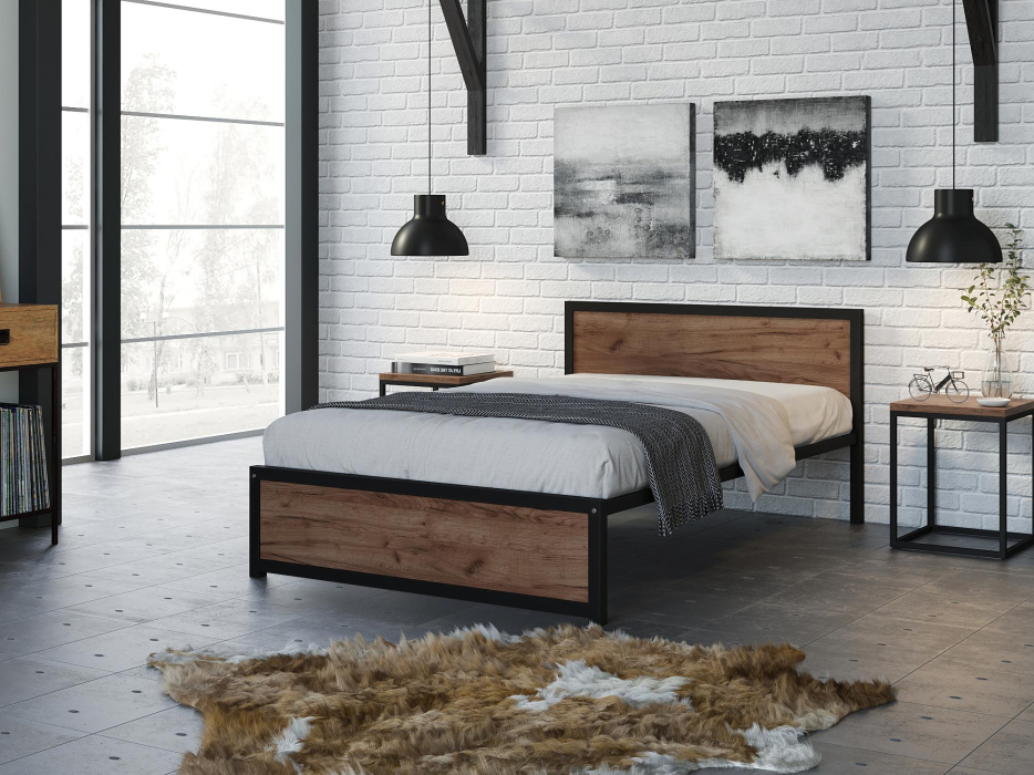 Кровати 120х190, Кровать Титан Лофт 120 без ящиков (черный)