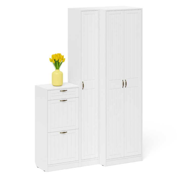 Прихожие, Обувница П-6 две секции с пеналом и шкафом № 28 МДФ фрезеровка прованс