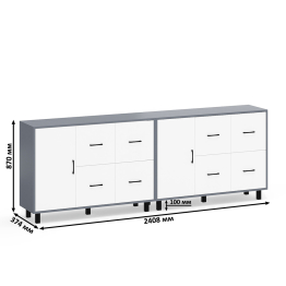 Два комода РВК 125-1204 с дверкой и 4-мя ящиками