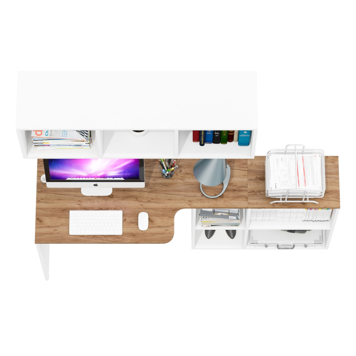 Прямые компьютерные столы, Стол Лидер-8 с навесной полкой