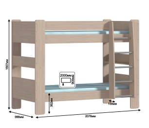 Кровать 2-х ярусная Дакота СБ-2272 Сосна