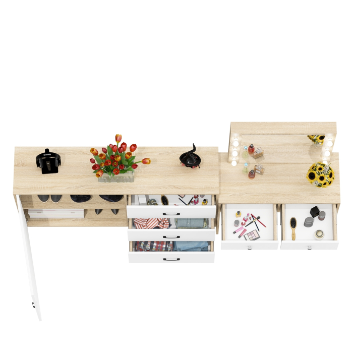 Туалетные столики, Косметический столик с лампочками СТ-5 и комод-тумба 122-1504