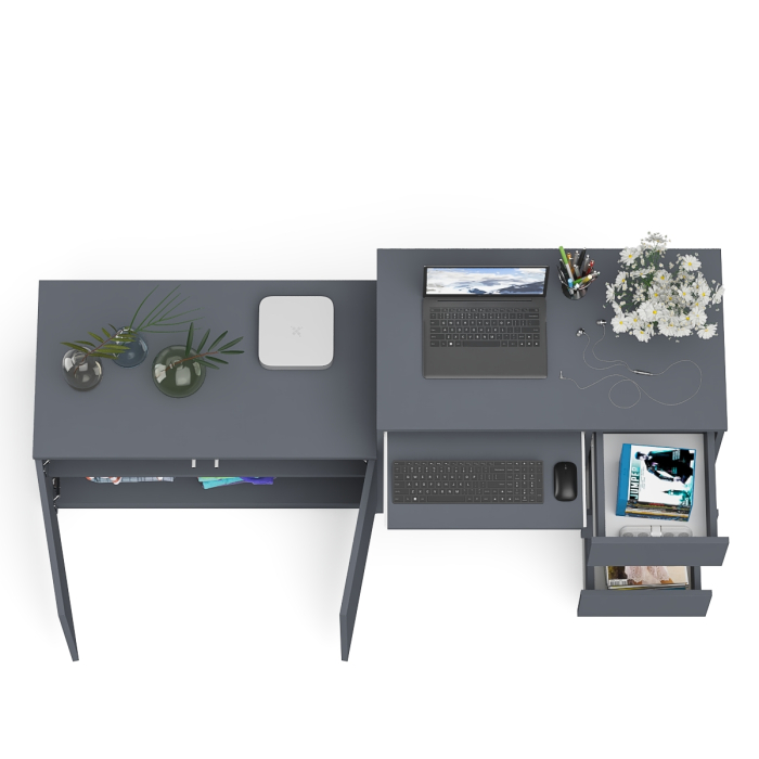 Прямые компьютерные столы, Тумба Мори МА900.1 и стол компьютерный МС-6 ящики справа