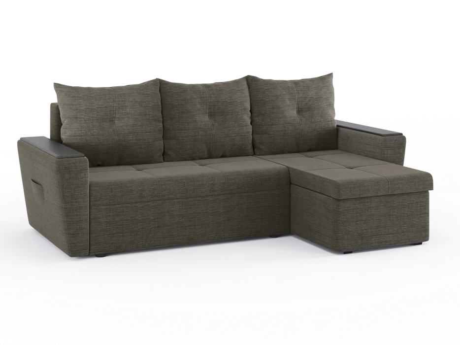 Диваны угловые в гостиную, Диван-кровать угловой Дубай Майами еврокнижка трехсекционная, рогожка Люкс