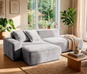 Диван угловой "Бали"со спальным местом, микровелюр