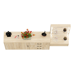 Стол косметический навесной с подсветкой и комод 122-1504