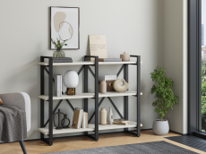 Стеллажи, Стеллаж Айсберг Лофт 120х102-3 черный