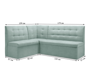 Диван кухонный угловой Омега, микровелюр