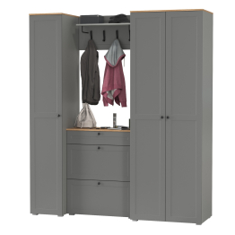 Шкаф для одежды с обувницей и пенал с навесной вешалкой с крючками Остин