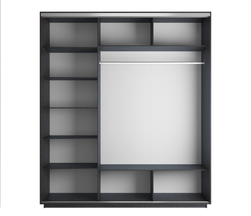 Шкафы-купе, Шкаф-купе Экспресс Медиум (1 зеркало) трио 2200 x 1800 x 600