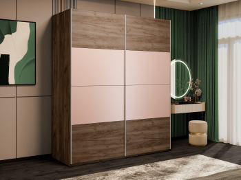 Шкаф-купе Эста 2-х дверный ДСП/Стекла пудра/Доводчик 200х66х240