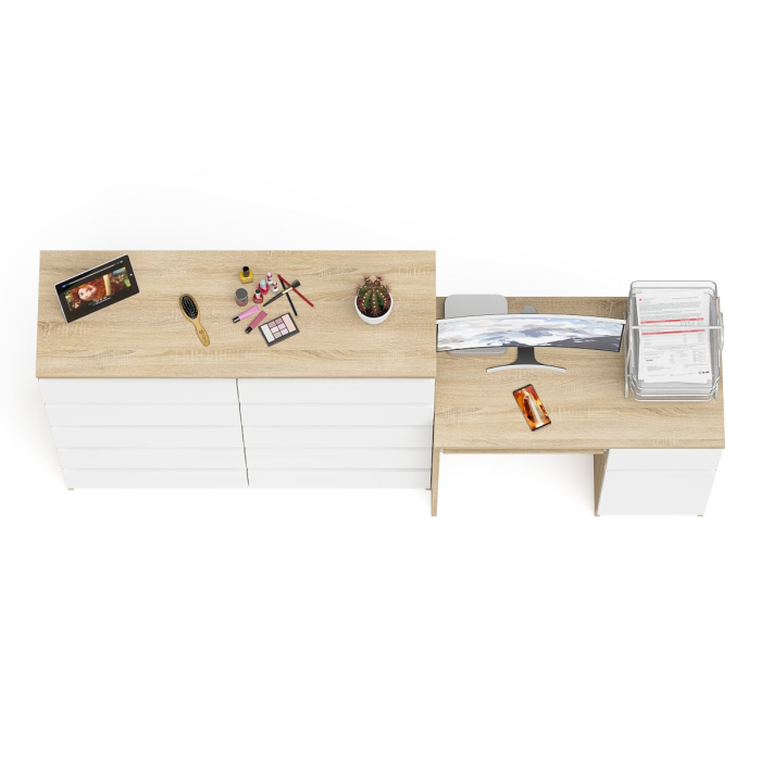 Компьютерные столы, Комод большой МК1200 10-ть ящиков Мори и стол компьютерный МС-1 правый