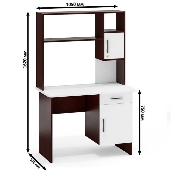 Детские столы, Стол письменный с надстройкой МД-1-09Н
