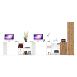 Мебель для домашнего кабинета для двоих человек Лидер-8 с пеналом 23Б и тумбочкой 3.15