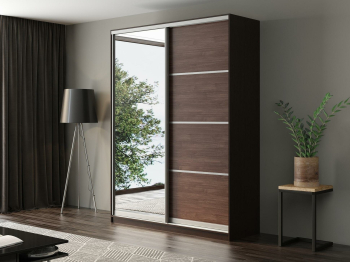 Шкаф-купе Айсберг 170 ВЕНГЕ (шамони темный/зеркало)