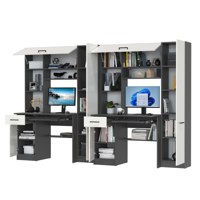 Прямые компьютерные столы, Компьютерные столы для двоих детей Aльфа