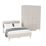 Спальные гарнитуры, Набор мебели Афина из кровати двуспальной 1400 и шкафа 4-х дверного для одежды