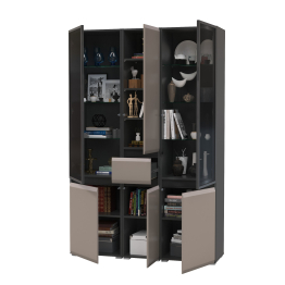 Горка для гостиной Сидней из шкаф-витрина 2 штуки и шкаф с ящиком 13.202