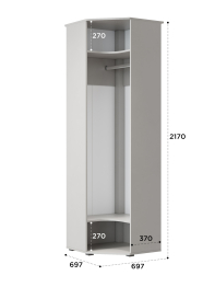 Шкаф угловой Эмилия ЭЛ-14К с зеркалом