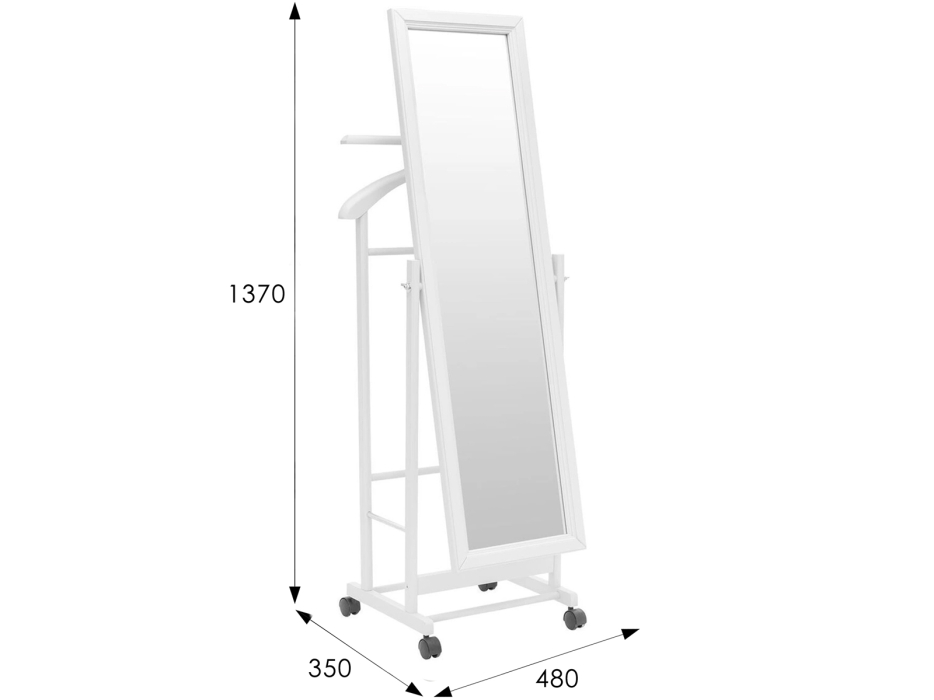 Напольные, Вешалка костюмная с зеркалом на колесах Мебелик В 24Н