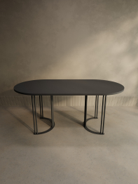 Стол овальный обеденный с чёрным металлическим подстольем VIOLUR 180