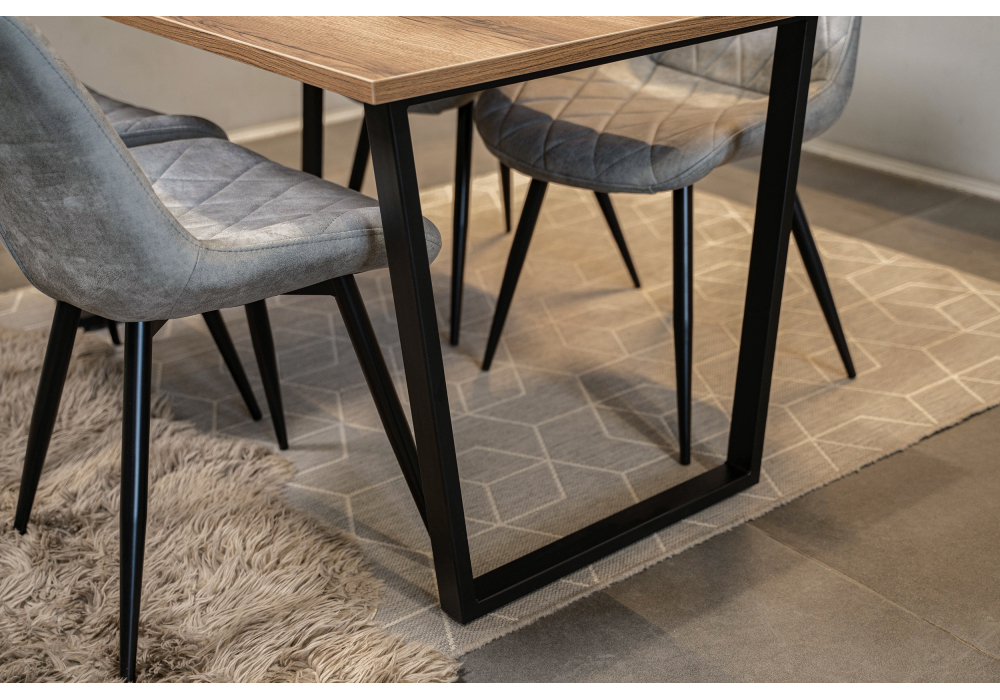 Обеденные столы, Стол деревянный Лота Лофт 120 25 мм (черный матовый)