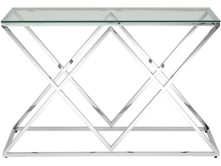 Открытые, Консоль STOOL GROUP ИНСИГНИЯ 120х40 (Прозрачное стекло/Сталь серебро)